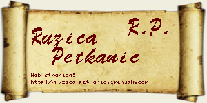 Ružica Petkanić vizit kartica